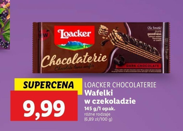 Wafelki w czekoladzie gorzkiej Loacker promocja