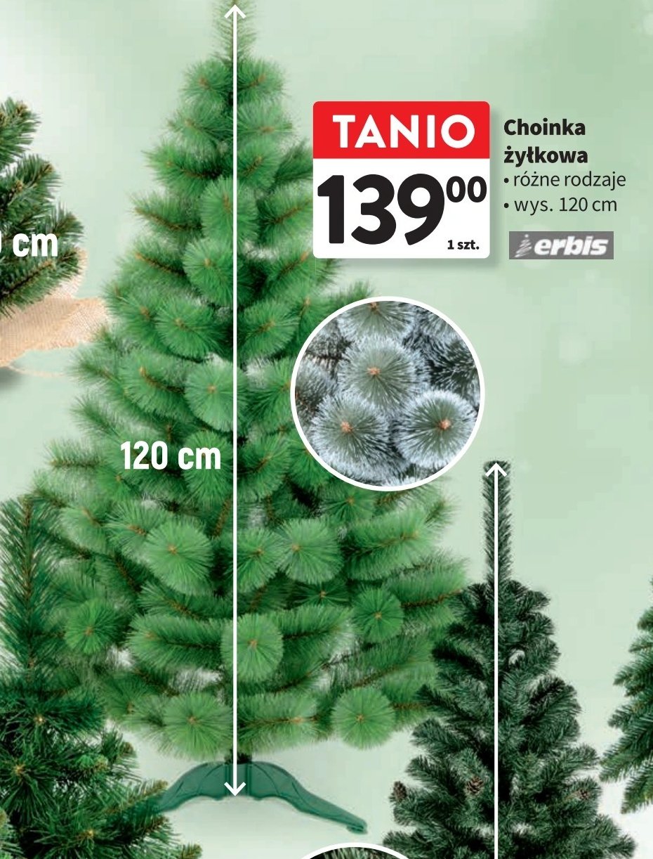 Choinka żyłkowa 120 cm ERBIS promocja w Intermarche