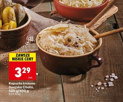 Kapusta kiszona Swojska Chata, 520 g/400 g promocja w Biedronka