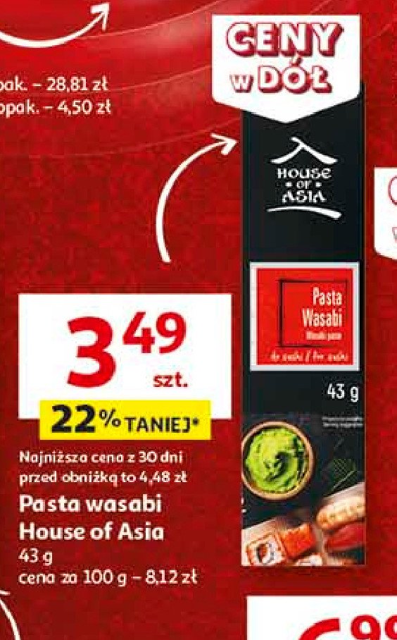 Pasta wasabi House of asia promocja w Auchan