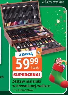 Zestaw malarski w drewnianej walizce promocja w Leclerc