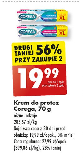 Krem mocujący do protez Corega ochrona dziąseł promocja w Biedronka