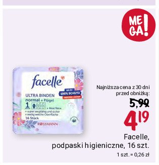 Podpaski ultra normal aloe vera ze skrzydełkami Facelle promocja