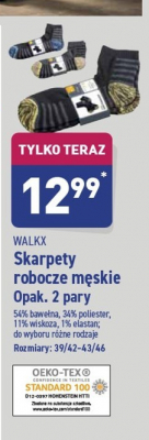 Skarpety męskie robocze 39/42-43/46 Walkx promocja