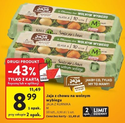 Jaja z chowu na wolnym wybiegu klasa A Jaja z Kurnika promocja w Intermarche
