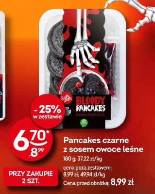 Pancakes czarne z sosem owoce leśne Seoul Kimchi Bloody Pancakes 180g promocja w Żabka
