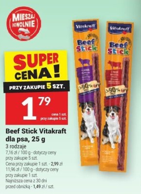 Beef Stick Vitakraft dla psa, 25 g promocja w Twój Market