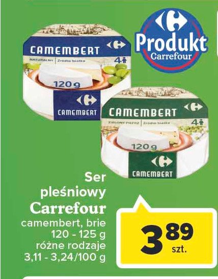 Ser camembert z pieprzem zielonym Carrefour promocje