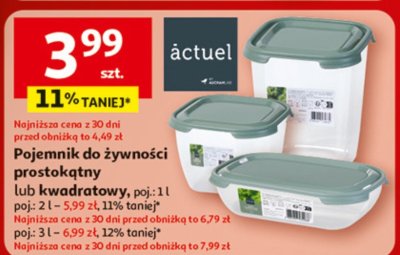 Pojemnik do żywności prostokątny lub kwadratowy promocja w Auchan