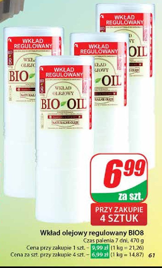 Wkład olejowy 7-8 d Bio-oil promocja w Dino