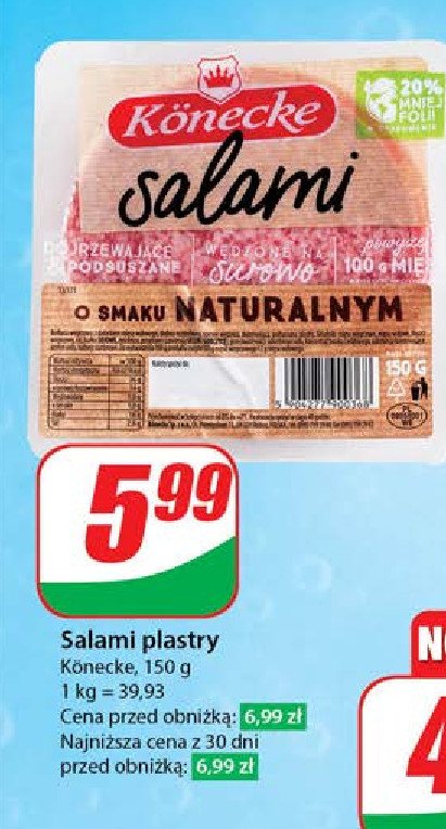 Salami plastry Konecke promocja w Dino