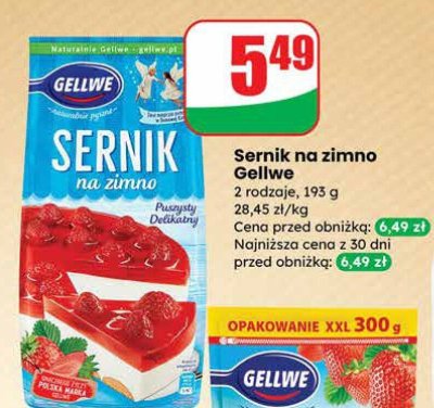 Sernik na zimno Gellwe 2 rodzaje promocja w Dino