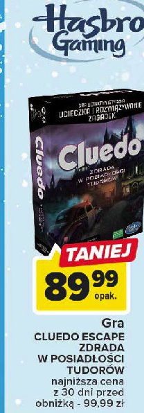 Gra cluedo - zdrada z posiadłości tudorów Hasbro gaming promocja
