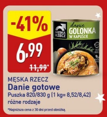 Danie gotowe w kapuście MĘSKA RZECZ promocja w Aldi
