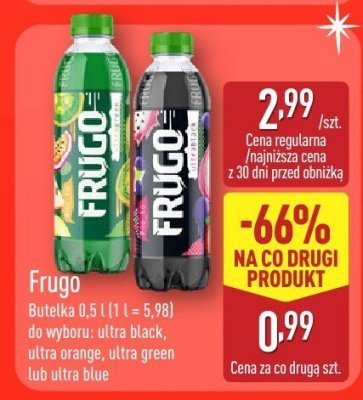 Napój Frugo ultra orange, ultra green lub ultra blue promocja w Aldi