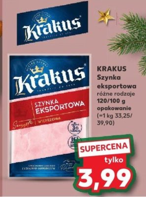 Szynka eksportowa różne rodzaje 120/100 g KRAKUS promocja w Kaufland