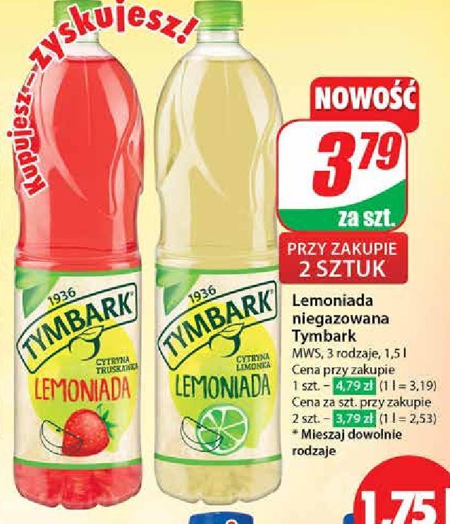 Lemoniada truskawkowo-cytrynowa Tymbark lemoniada promocja