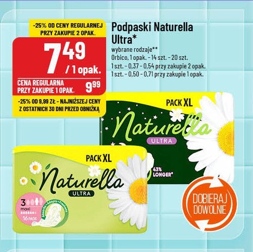 Podpaski higieniczne maxi Naturella promocja w POLOmarket