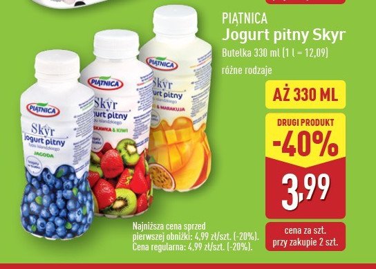 Jogurt pitny mango i marakuja Pi膮tnica skyr promocja