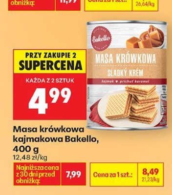 Masa krówkowa w polewie Bakello, 400 g promocja w Biedronka