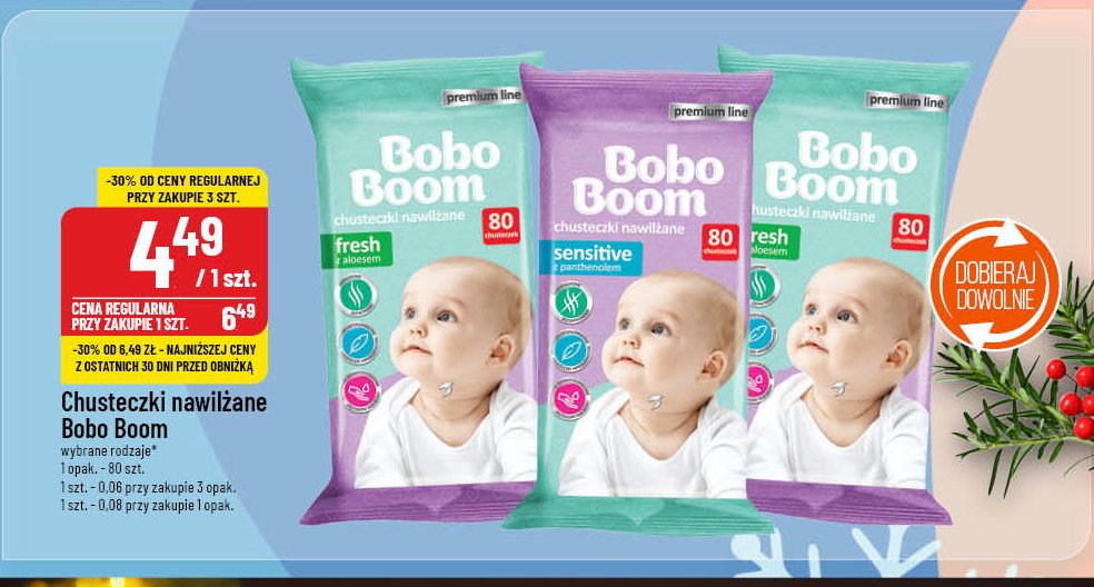 Chusteczki nawilżane dla dzieci fresh z aloesem Bobo boom promocja