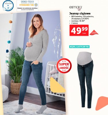 Jeansy ciążowe z pasem 34-44 Esmara promocja