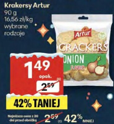 Krakersy Artur Onion promocja w Delikatesy Centrum