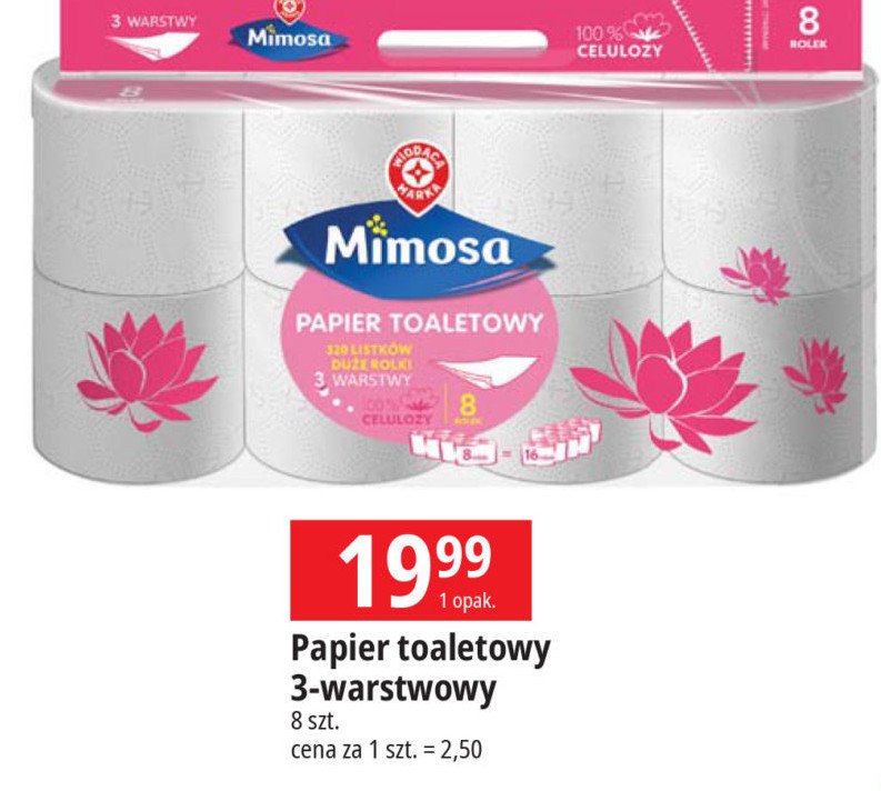 Papier toaletowy 3-warstwowy Wiodąca marka mimosa promocja