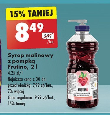 Syrop malinowy z pompką FRUTINO promocja