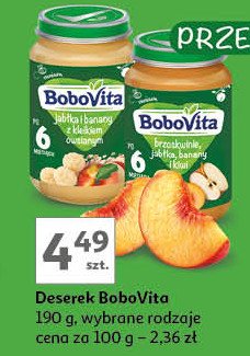 Brzoskwinie jabłka banany i kiwi Bobovita promocja