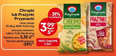 Chrupki lub prażynki Przysnacki różne rodzaje promocja w Żabka