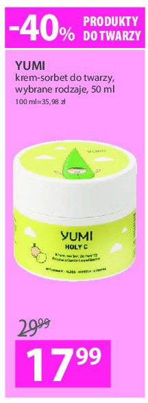 Krem-sorbet do twarzy holy c Yumi cosmetics promocje