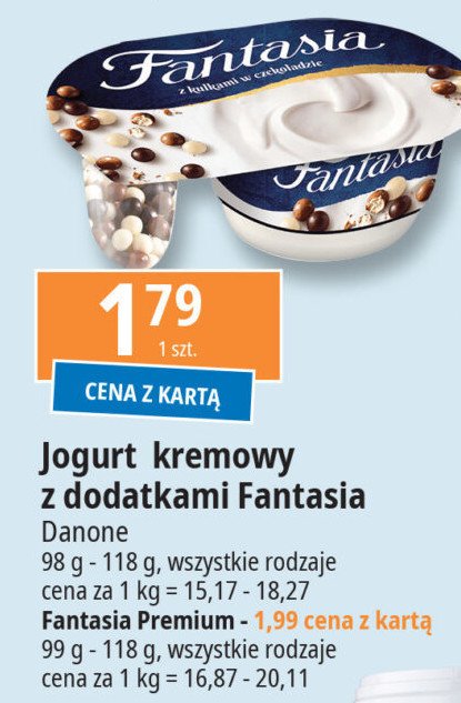 Jogurt z kulkami w czekoladzie Danone fantasia promocja w Leclerc