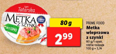 Metka z szynki Prime food promocja