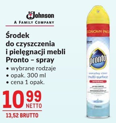 Środek do czyszczenia i pielęgnacji mebli Pronto - spray promocja w Makro