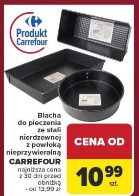 Blacha do pieczenia ze stali nierdzewnej z powłoką nieprzywieralną CARREFOUR promocja w Carrefour