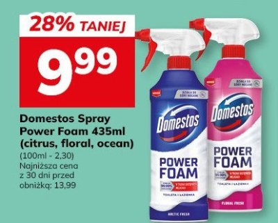 Domestos Spray Power Foam 435ml (citrus, floral, ocean) promocja w Hitpol