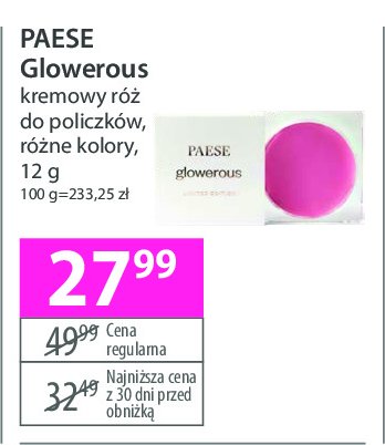 Róż do policzkow Paese glowerous promocja