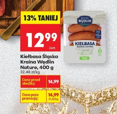 Kiełbasa Śląska Kraina Wędlin Nature, 400 g promocja w Biedronka