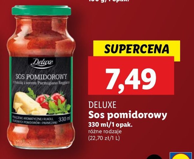 Sos pomidorowy z rukolą i parmezanem Deluxe promocja