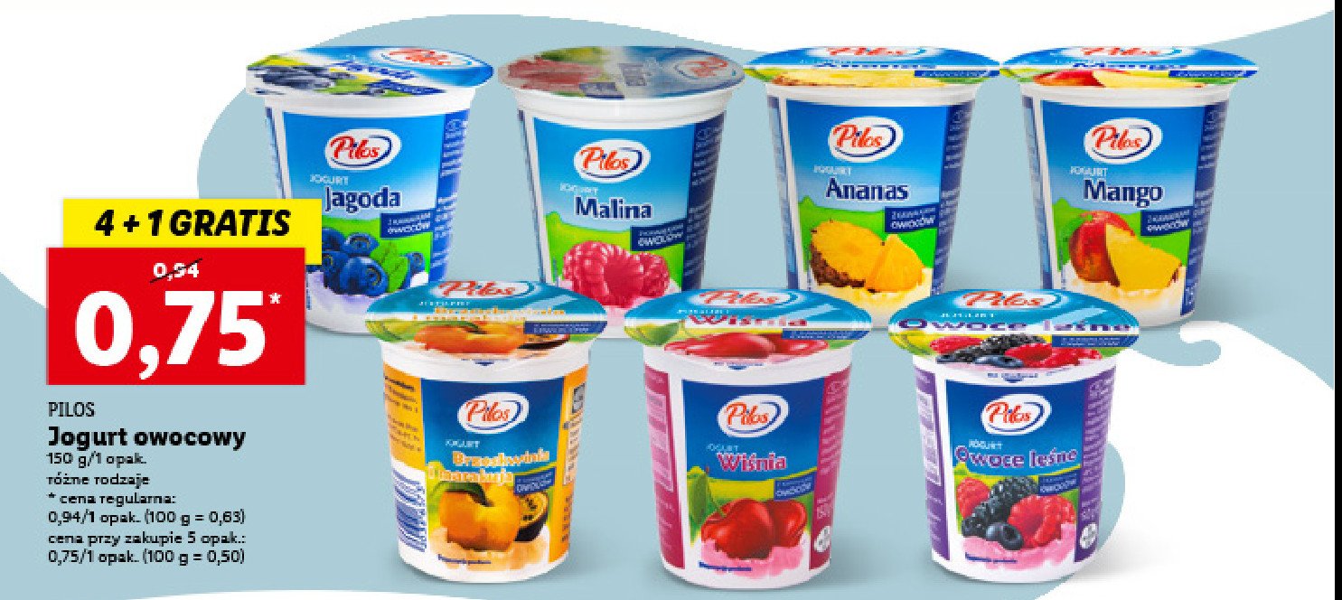 Jogurt brzoskwinia-marakuja Pilos promocje