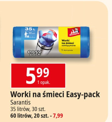 Worki z taśmą hd zawiązywane 35 l Jan niezbędny promocja