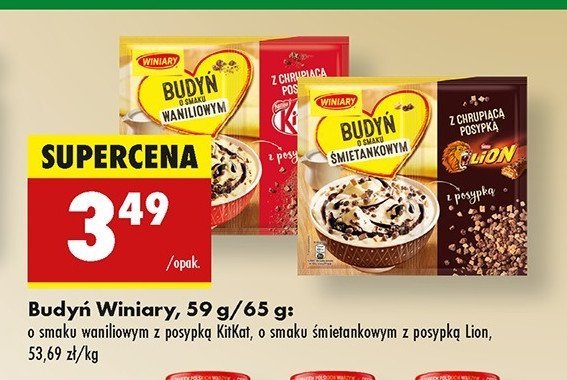 Budyń waniliowy z chrupiącą posypką kitkat Winiary budyń promocja w Biedronka