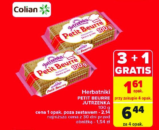 Herbatniki Jutrzenka petit beurre promocja w Carrefour