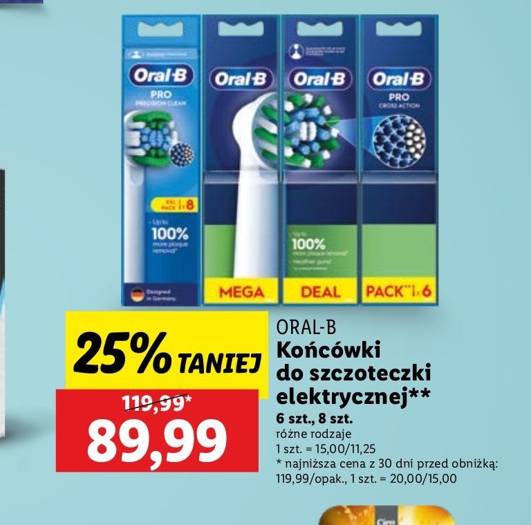 Końcówki do szczoteczki eb50 Oral-b cross action promocja w Lidl