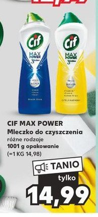 Mleczko do czyszczenia citrus Cif max power 3 action promocja