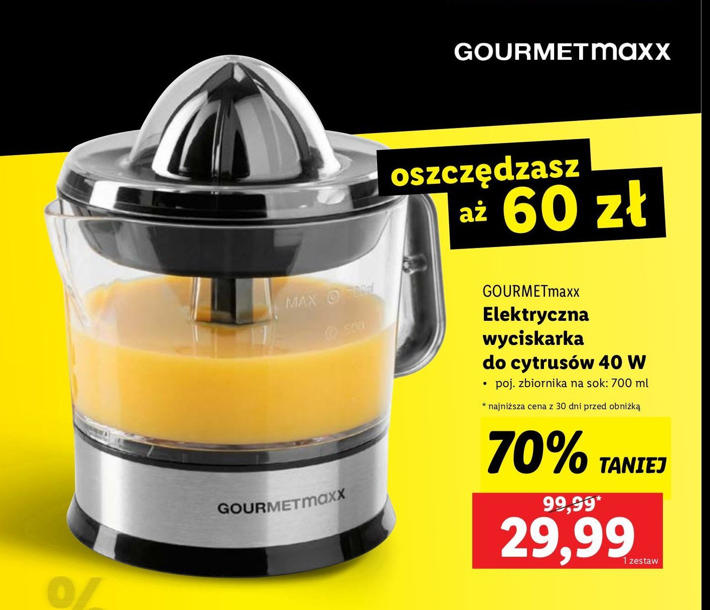 Wyciskarka do cytrusów 40 w Gourmetmaxx promocja