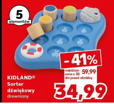 Sorter dźwiękowy drewniany Kidland promocja w Kaufland