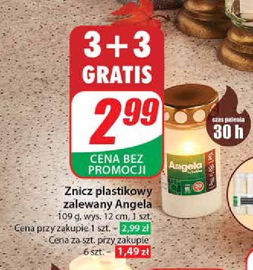 Znicz zalewany 30 h Angela promocja