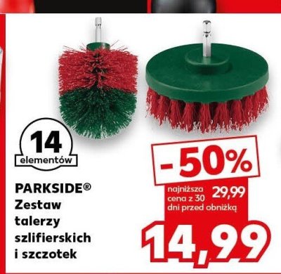 Zestaw talerzy szlifierskich i szczotek PARKSIDE promocja w Kaufland